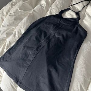 Lululemon Black Halter Tie Tank Top with Built-In Bra- size 8